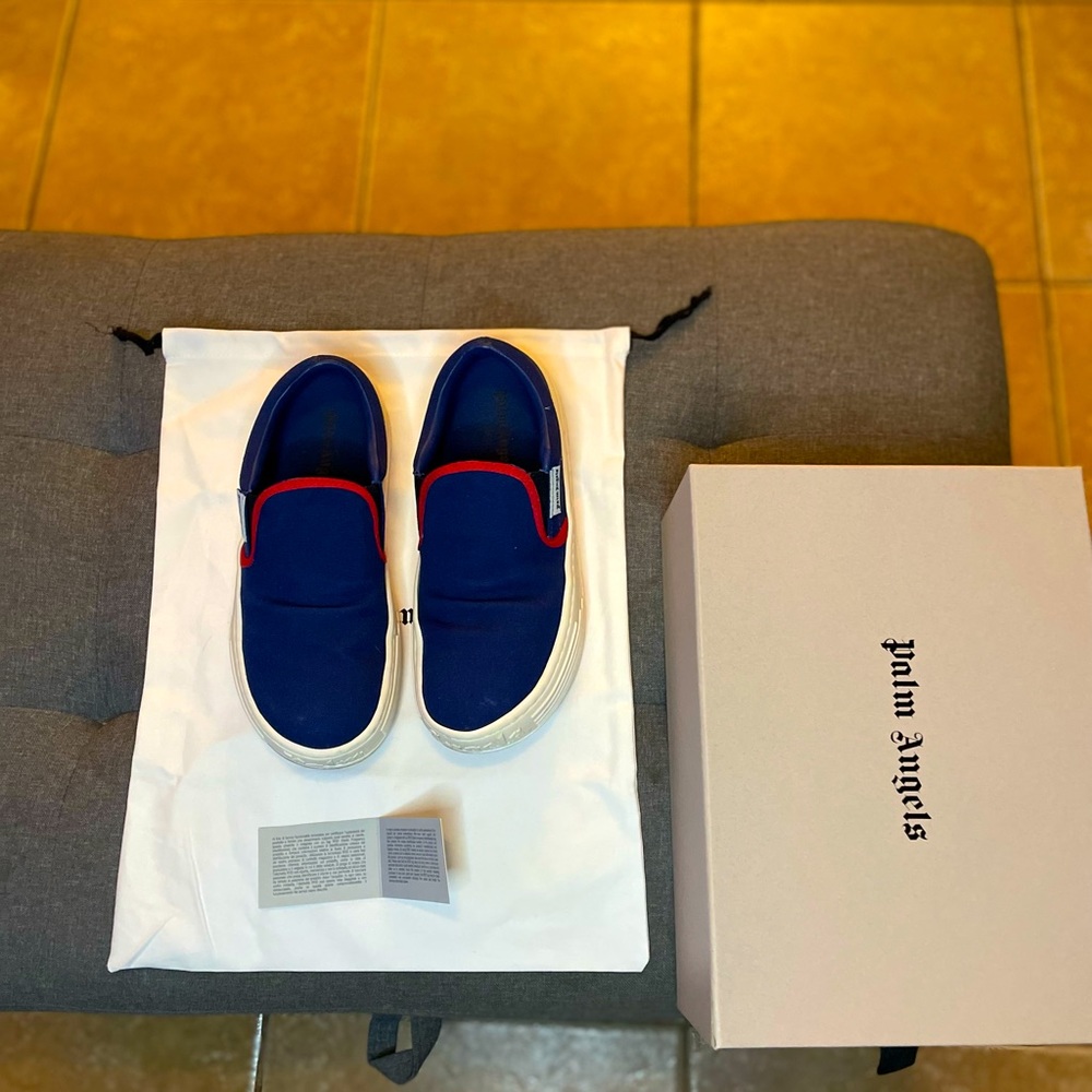 blue snow slip on Palm Angles shoes